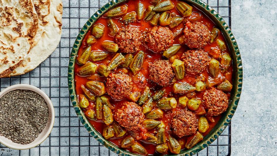 خورشت بامیه با گوشت