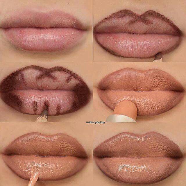 برجسته کردن لب با خط لب