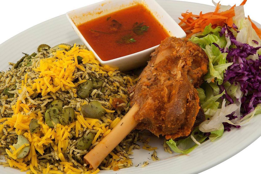 باقالی پلو با گوشت