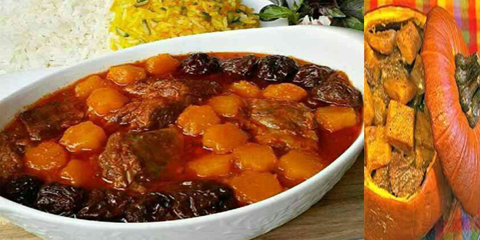 خورشت کدو حلوایی با گوشت