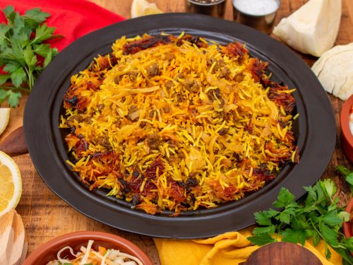 لوبیا پلو با گوشت