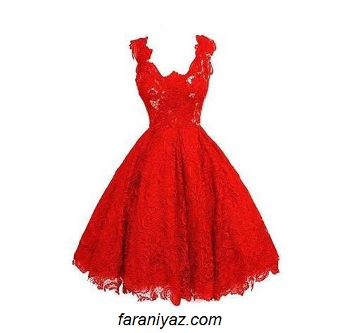 مدل لباس مجلسی قرمز رنگ